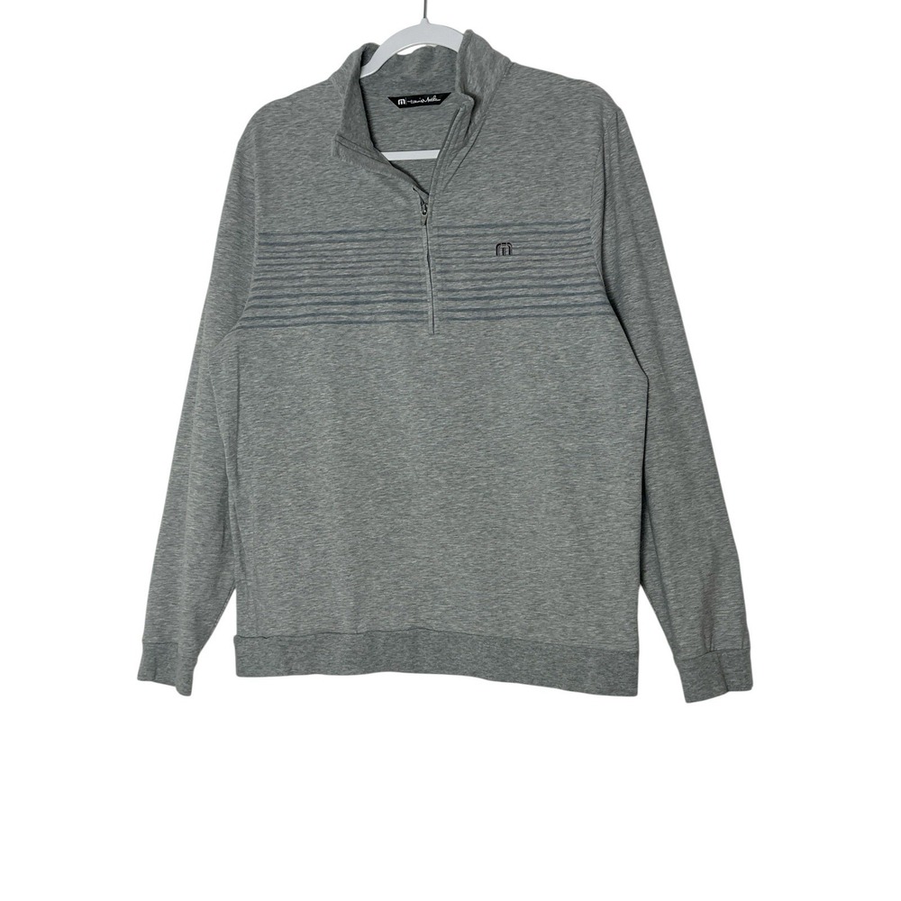 Travis Mathew Sweatshirt Men's Medium‎ Gray  Half Zip Stretch Golf Lightweight